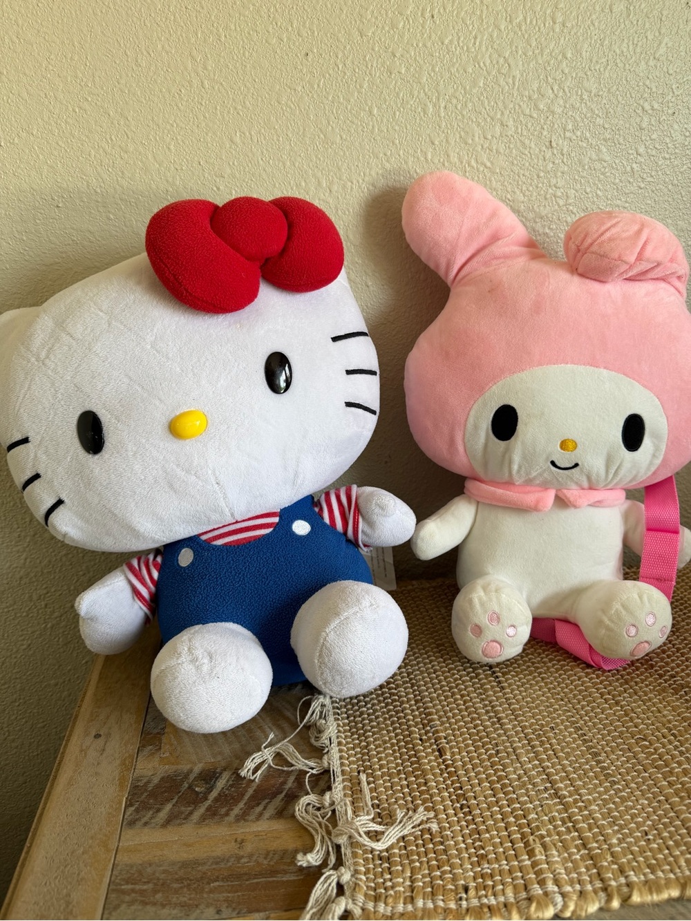 Hello Kitty and My Melody Plush Toy Set - White, Red, Pink